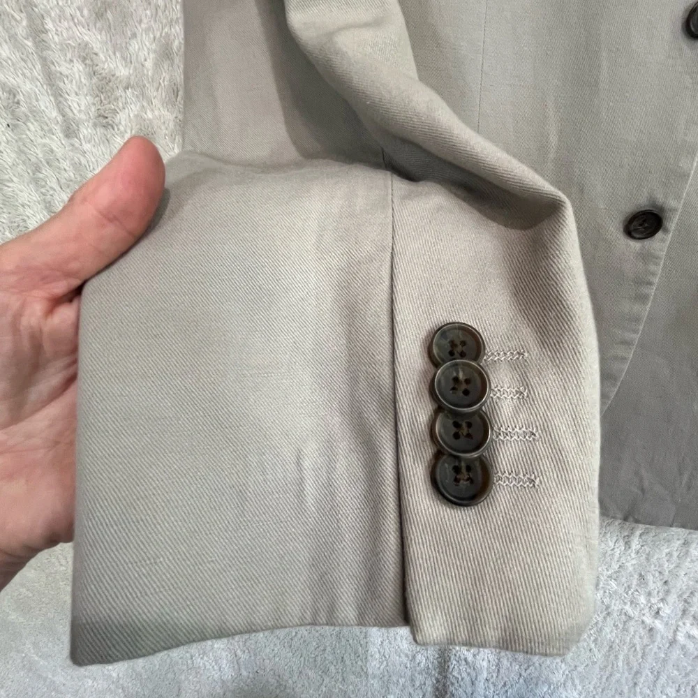 Banana Republican Men's Tan Blazer Sz 44R Tailored Slim Cotton Linen Preppy